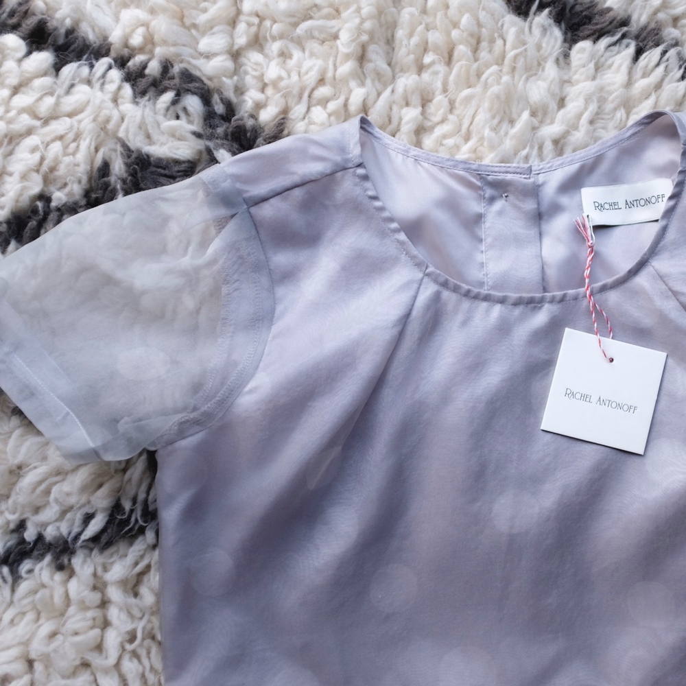 NWT Rachel Antonoff Anthropologie Dotted Crepe Top - Picture 1 of 7